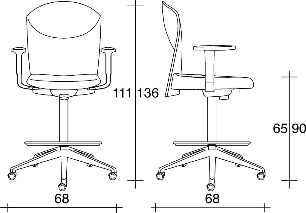 5 спиц дизайнер подлокотник ткань операционный офис стул TALIN Vulcan ARCH-00082637 - Вид №2