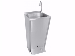 Одиночная прямоугольная отдельно стоящая раковина из нержавеющей стали