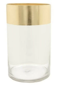 Ваза стеклянная с золотом 25 см "Цилиндр" UNICO - 255409 Золото;прозрачный