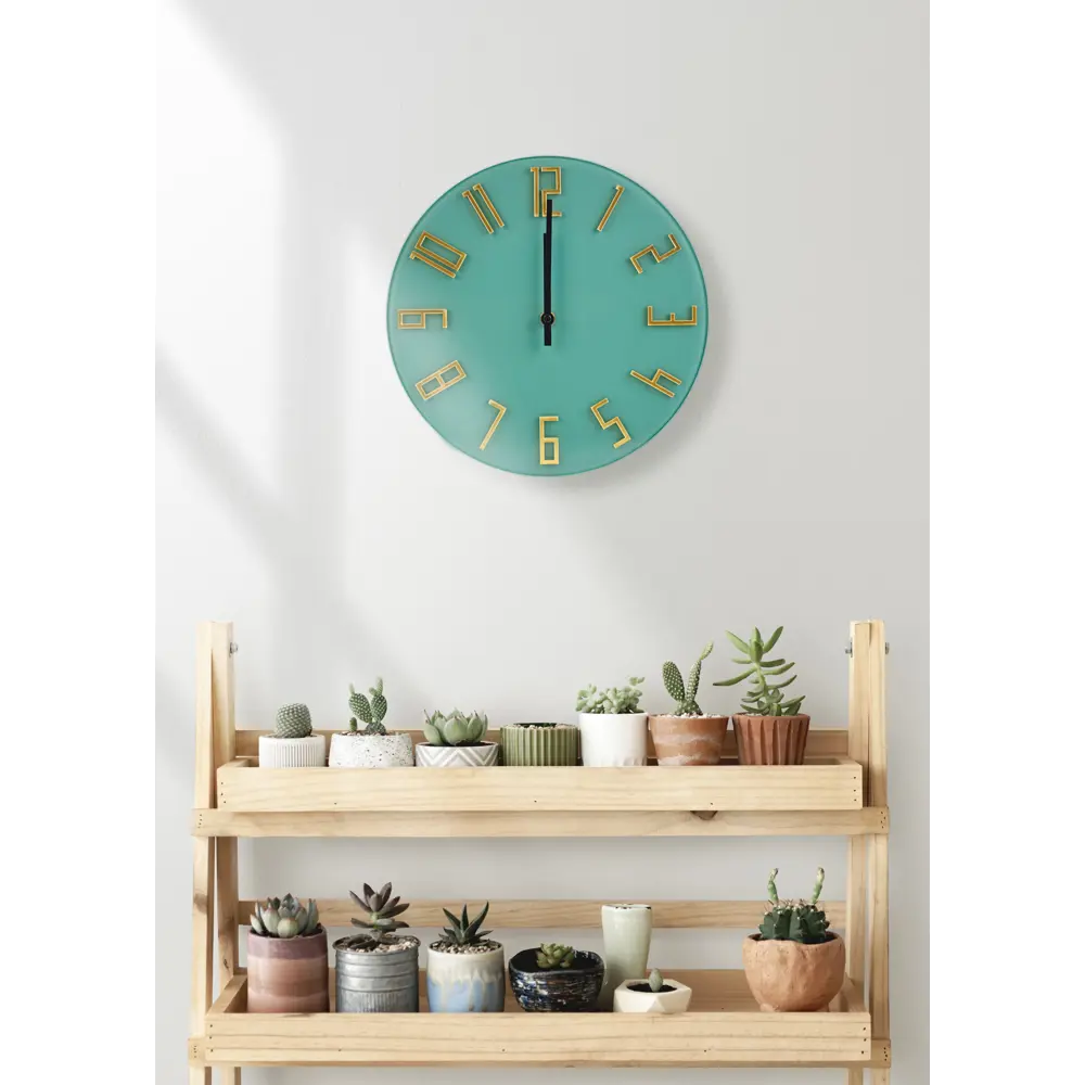 Часы настенные круглые стекло цвет зеленый бесшумные ø30 см Santreyd STLM-2196075 - Вид №4