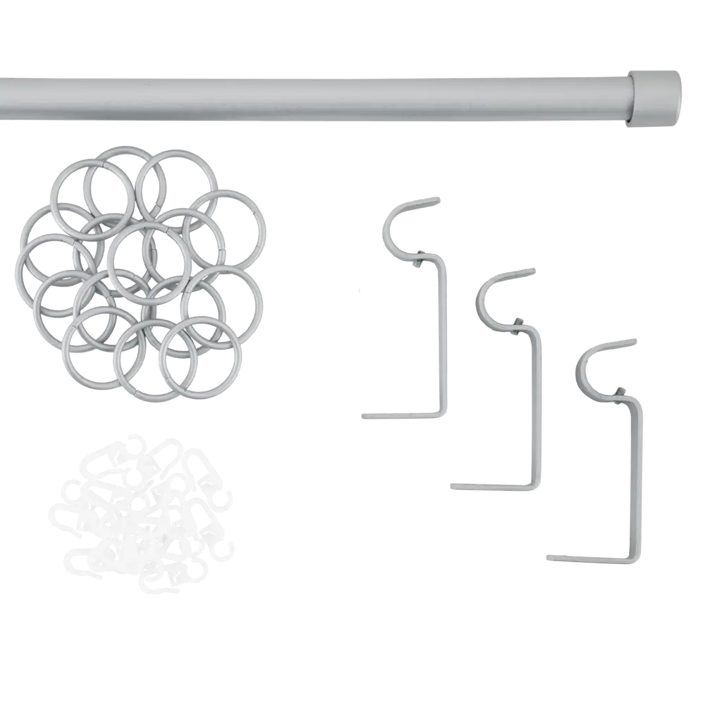 Карниз однорядный раздвижной 160-320 см металл цвет серебряный ORBIS STLM-2020267 - Вид №1