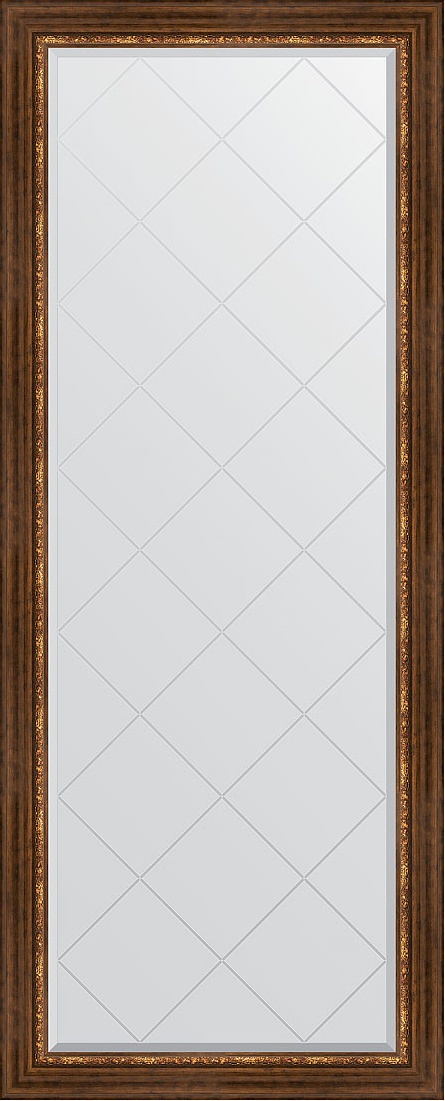 BY 6319 Зеркало напольное с гравировкой в багетной раме - римская бронза 88 mm EVOFORM Exclusive-G floor