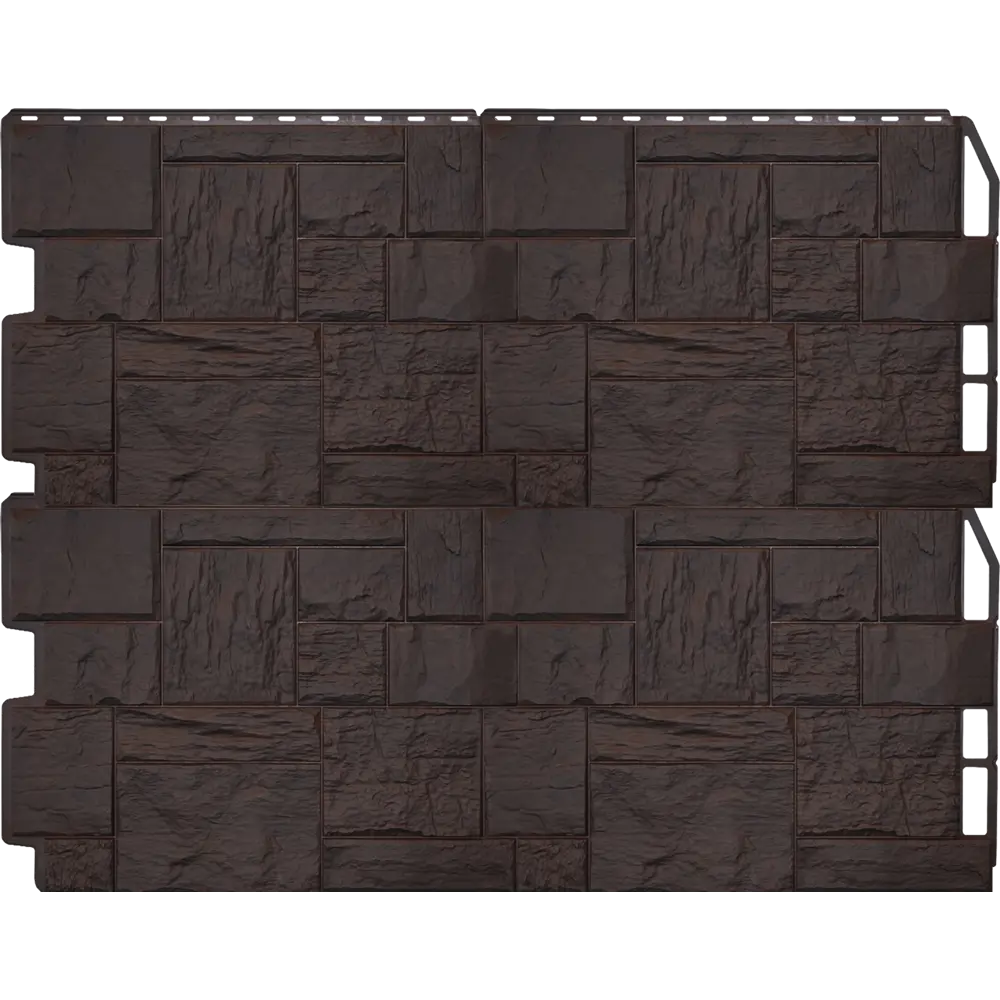 Фасайдинг Дачный Туф 3D-facture темно-коричневый 0.41 м² FINEBER Нет STLM-2184631 - Вид №2