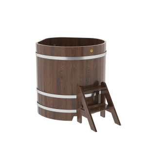 1346 Купель угловая из дуба 1,03х1,03х1,1 морёная Alyarus