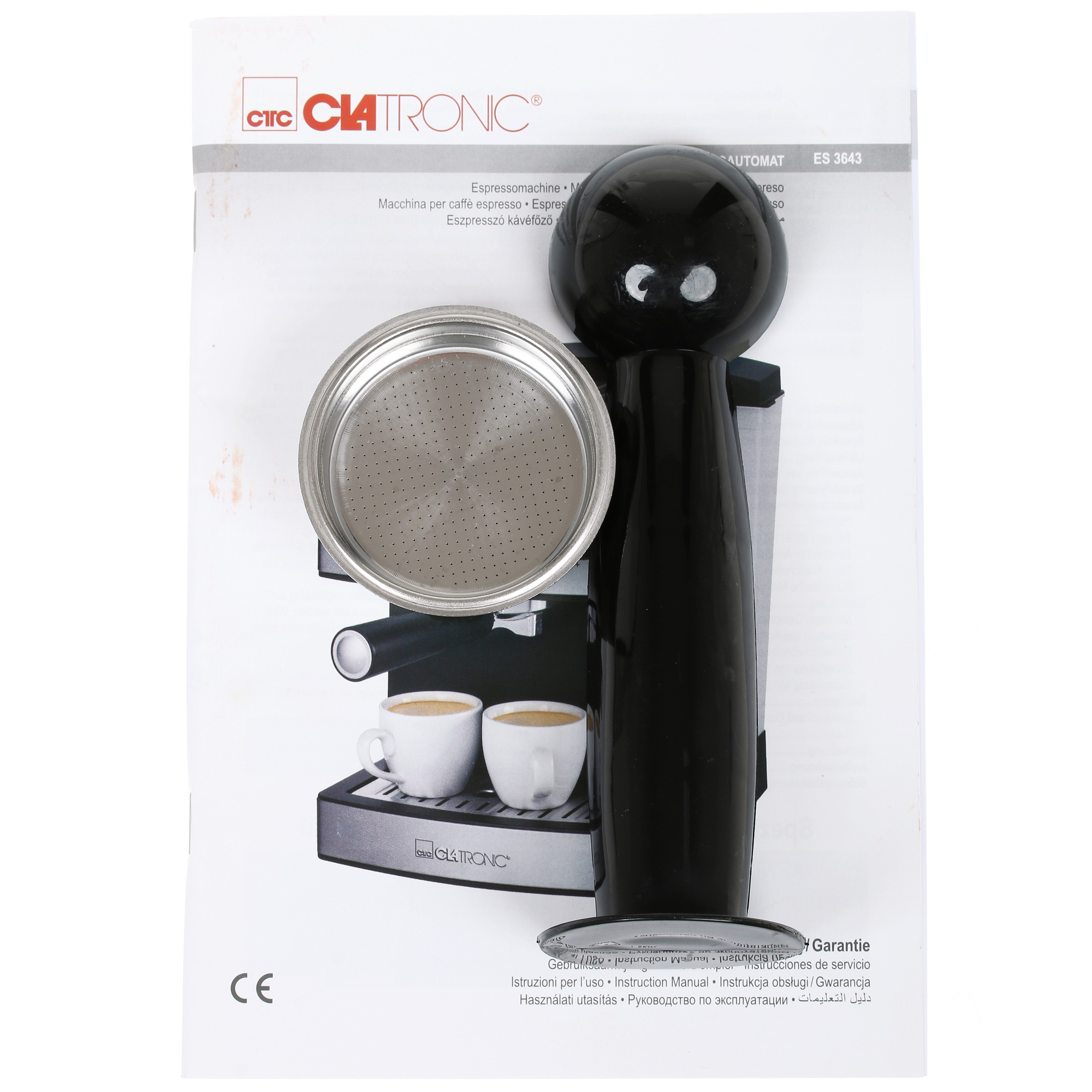 8117058 Кофеварка рожковая Clatronic ES 3643 черный STDN-0086323 - Вид №6