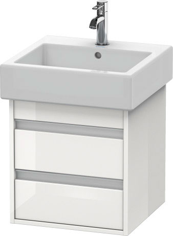 KT663504343 Тумбочка подвесная Ketho #KT6635 450 x 440 мм Базальт матовый, декор Duravit - Вид №1