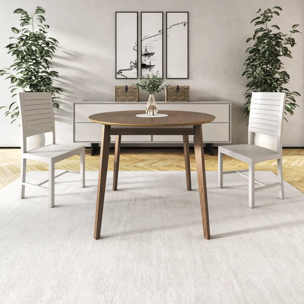 Стол обеденный Монреаль Т1 раскладной 100-130x77x100 см круг МДФ цвет орех Santreyd STLM-2181735 - Вид №12