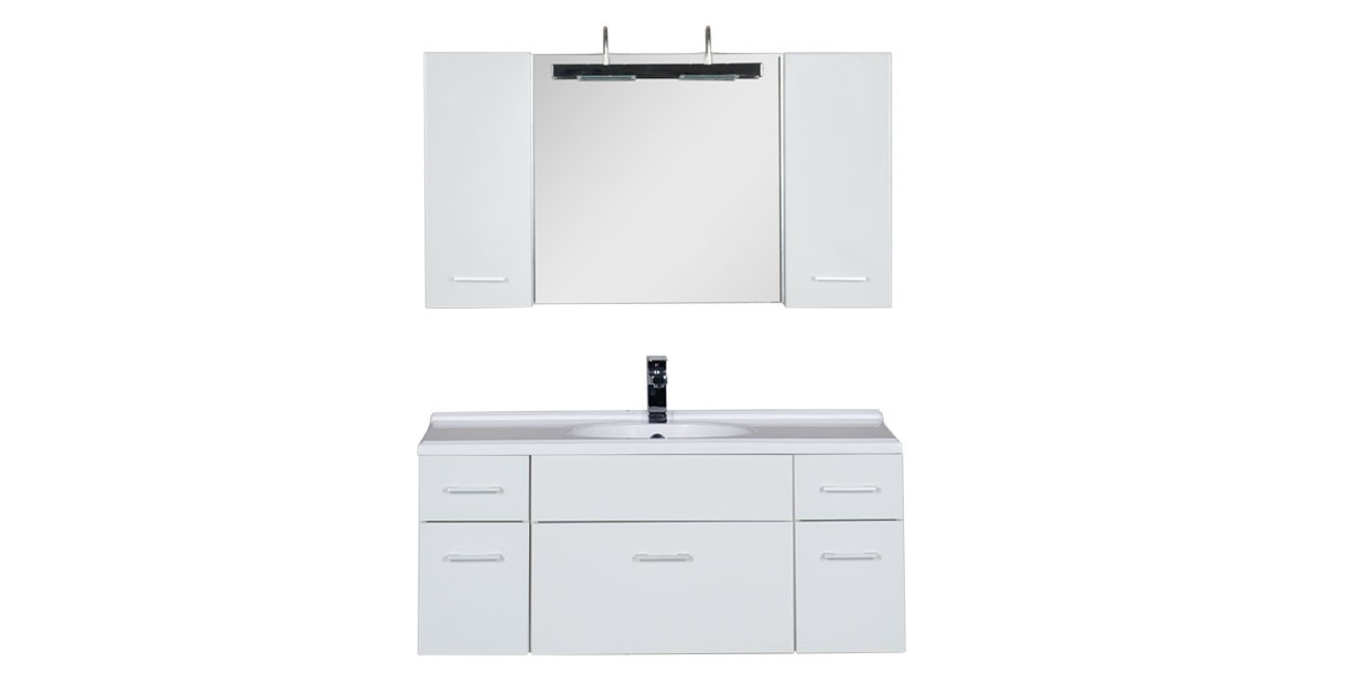 Комплект мебели Aquanet Данте 110 белый (2 навесных шкафчика) 00161224 - Вид №1