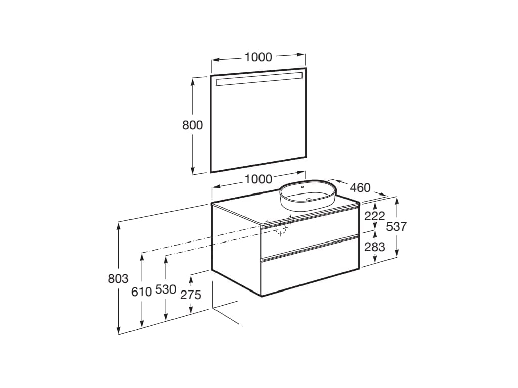 Деревянный умывальник с ящиками Roca The Gap ARCH-00062254 - Вид №16
