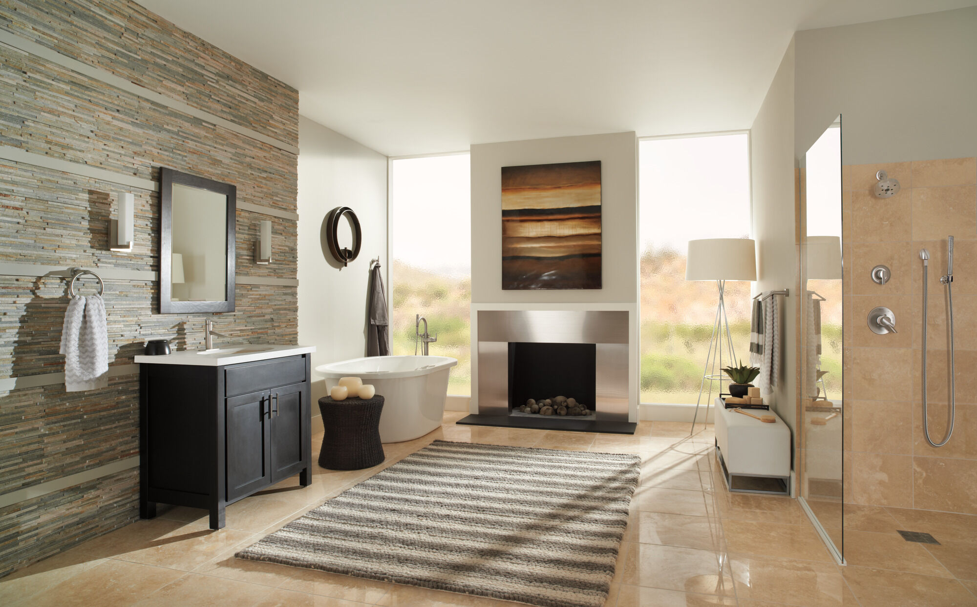 T4759-SSFL Напольная накладка для ванны с одной ручкой и ручным душем Delta Faucet Delta Нержавеющая сталь - Вид №8