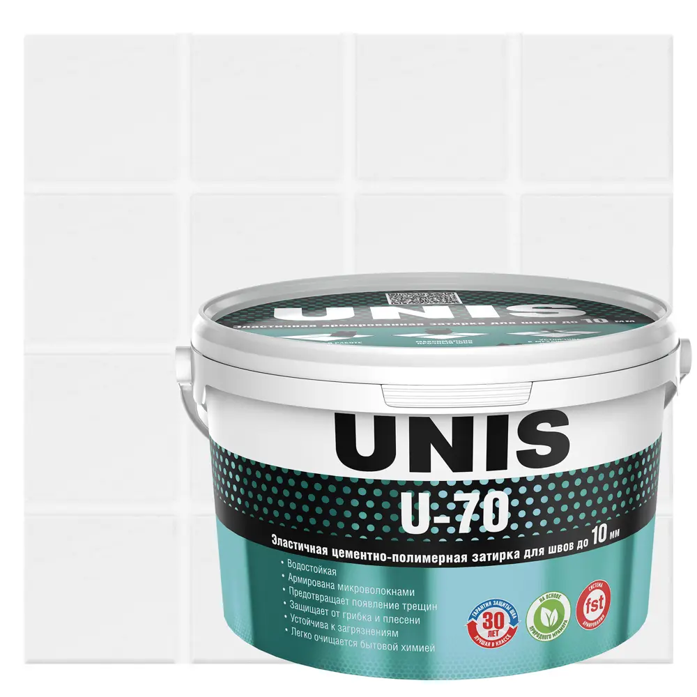 Затирка цементно-полимерная U-70 цвет белая 2 кг Unis STLM-2061800