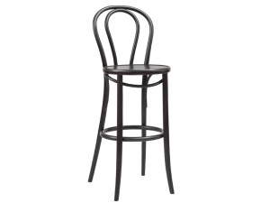 Высокий деревянный табурет с подставкой для ног со спинкой