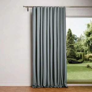 Штора на ленте со скрытыми петлями блэкаут KREAFORTA Plaga 200x300 см цвет серо-голубой