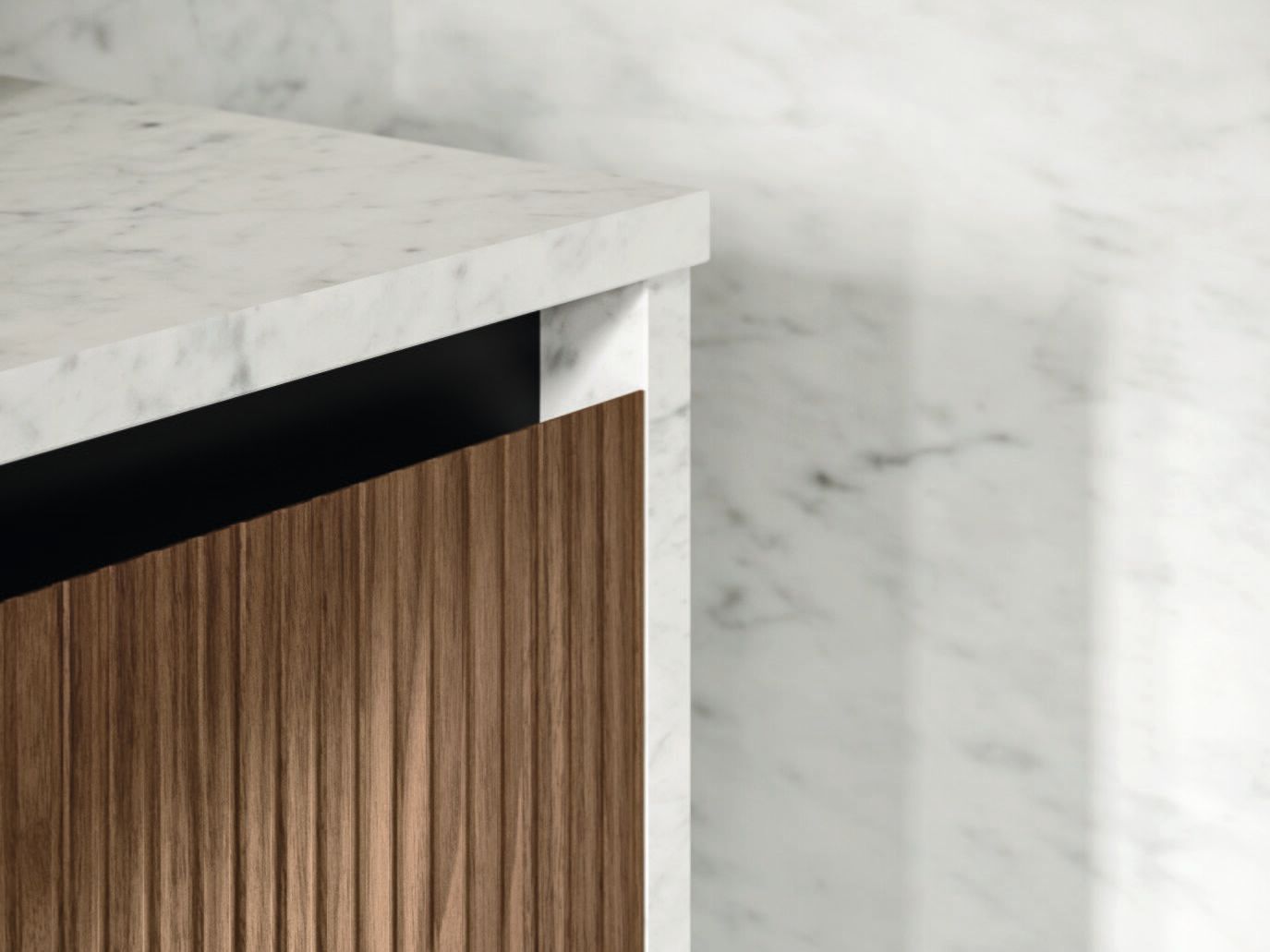 Мебель для ванной комнаты из грецкого ореха и каррарского мрамора Noorth синтез ARCH-00099679 - Вид №2