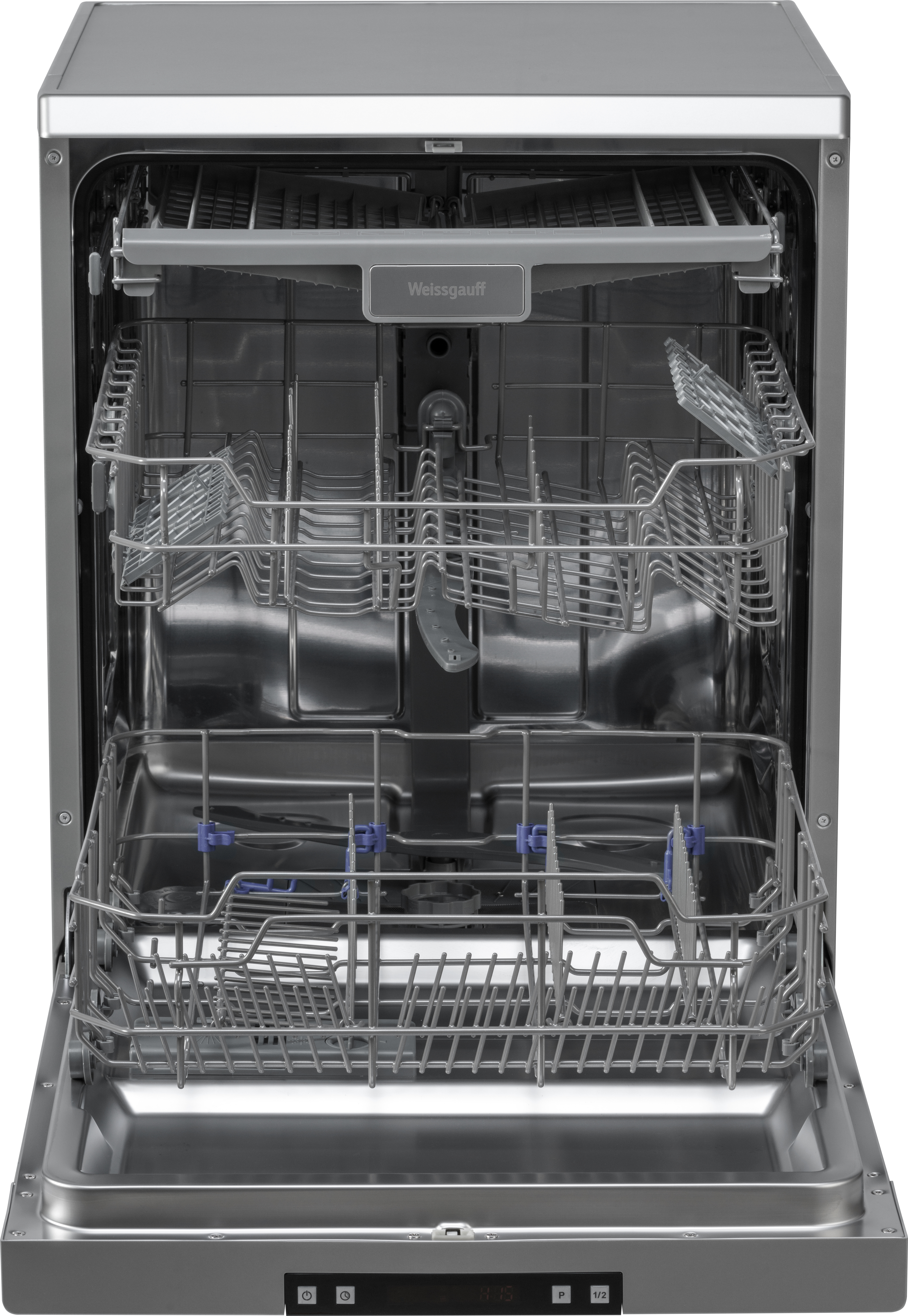 DW 6015 Полноразмерная отдельностоящая посудомоечная машина, 60см, 12 комплектов, 5 программ, 1/2 загрузка, аквастоп, белая Weissgauff Santreyd  - Вид №2