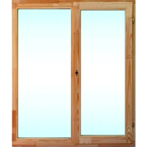 Окно деревянное двустворчатое сосна 1460х1320 мм (ВхШ) однокамерный стеклопакет цвет натуральный