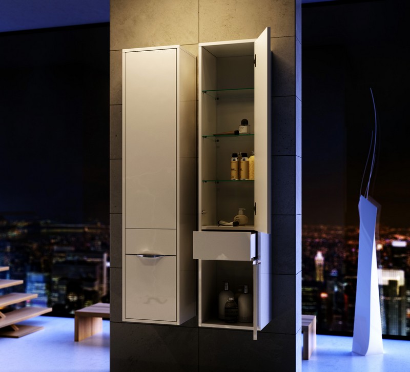 Malaga пенал  подвесной правый, цвет белый Mal.05.03/R AQWELLA sun-id-277777 - Вид №2