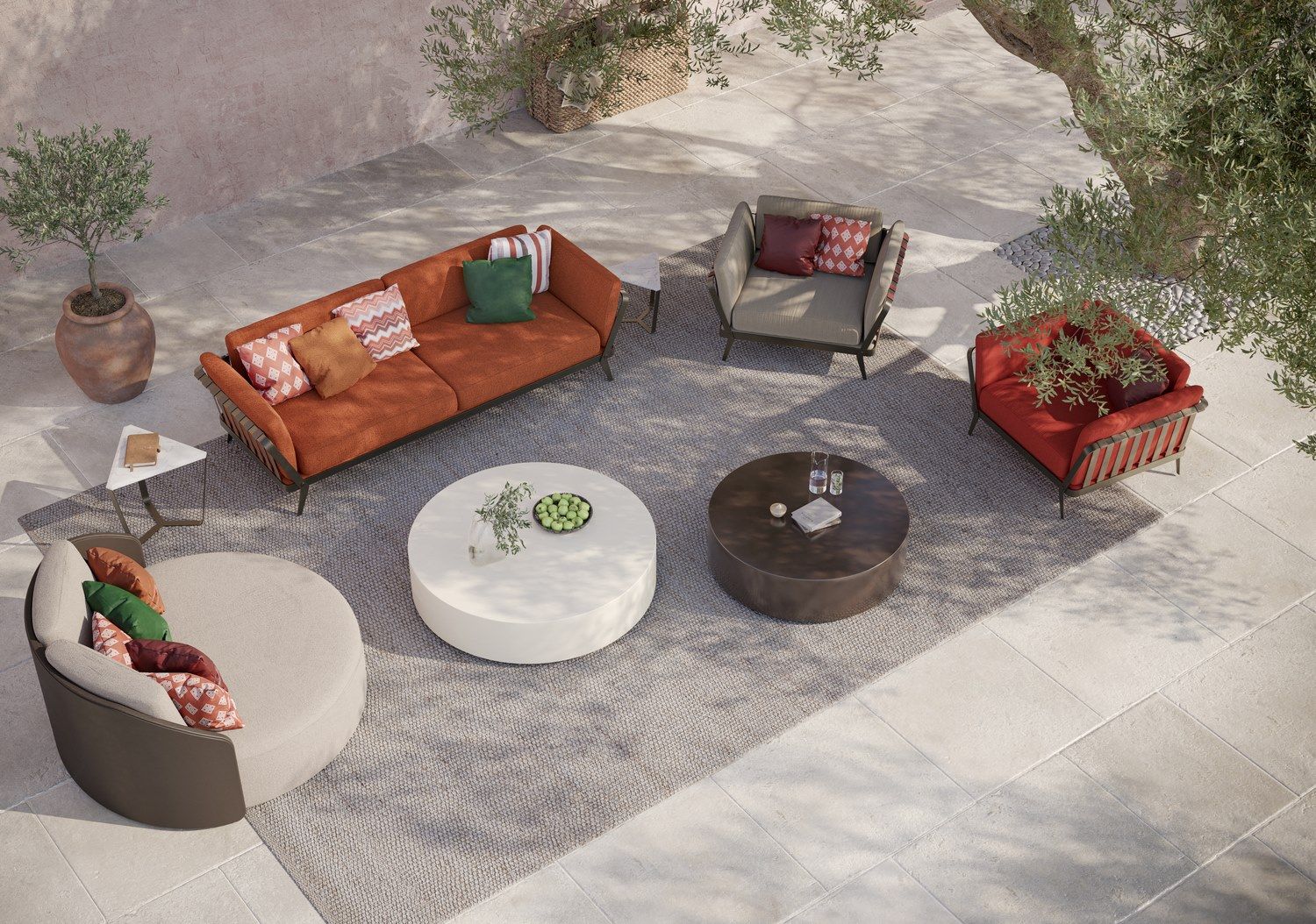 2-местный круглый тканевый садовый диван Formitalia Winston ARCH-00132544 - Вид №1