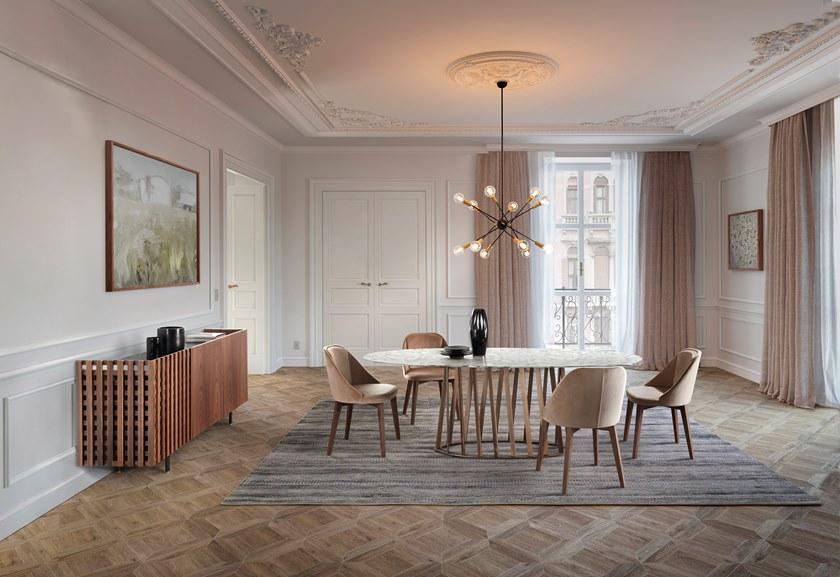 Pacini & Cappellini Овальный обеденный стол из закаленного стекла sun-id-1397961 - Вид №1