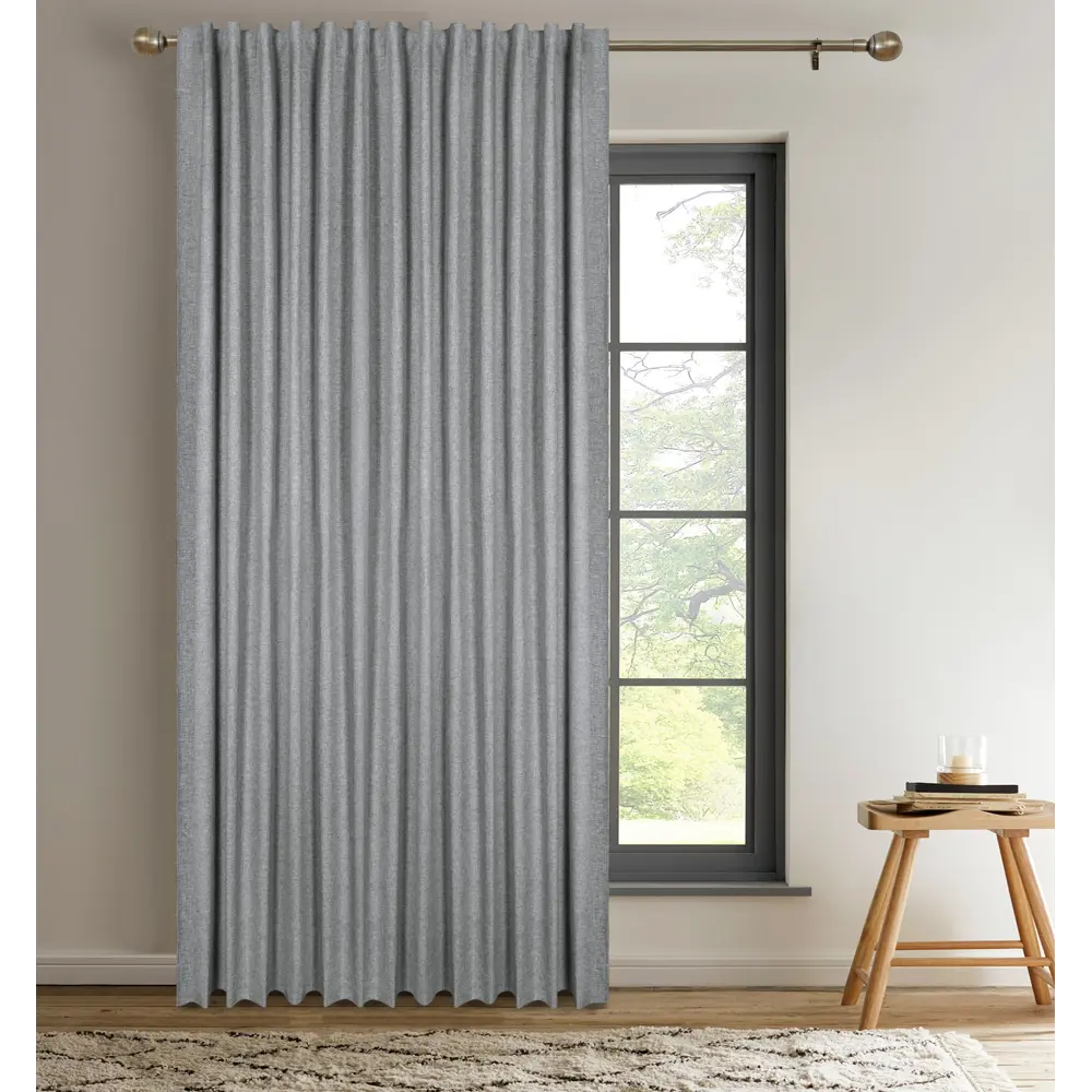 Штора на ленте Мари 200x270 см цвет темно-серый СТОЛИЦА ТЕКСТИЛЯ STLM-2103482