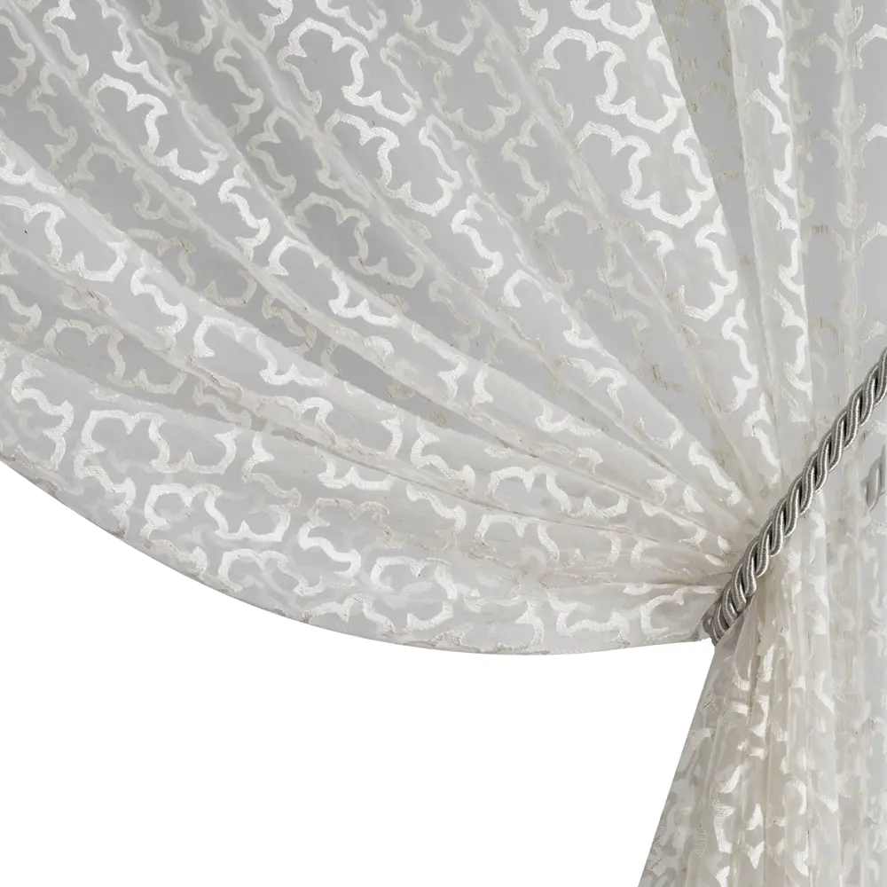 Тюль на ленте Завиток 250x260 см цвет бежевый GARDEN STLM-2206565