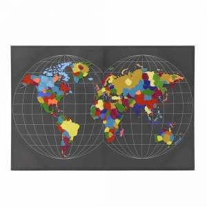 Постер на подрамнике 120х80 см серый "Карта мира" TO4ROOMS ГОРОДА 00-3894167 Серый