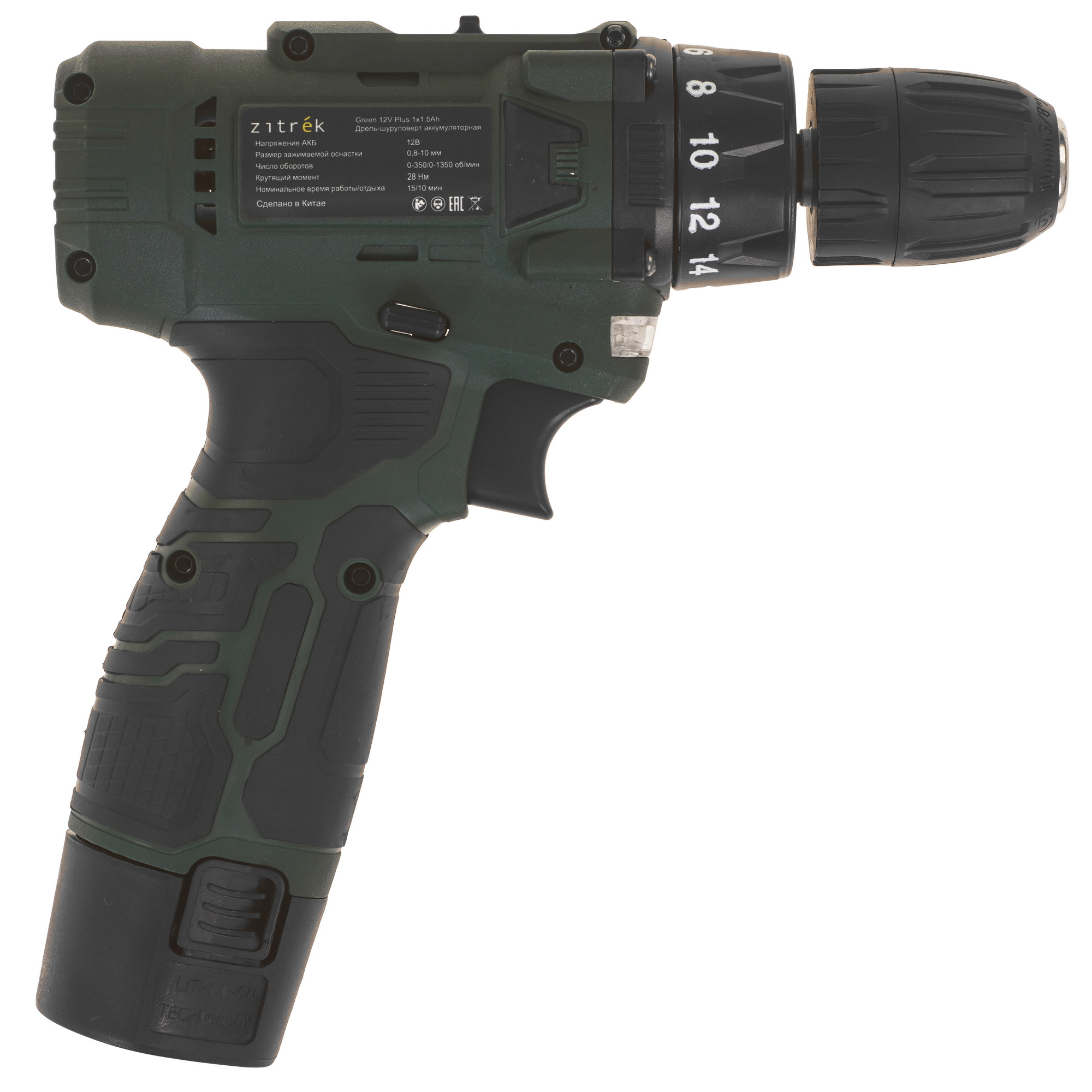 Дрель-шуруповерт Zitrek Green 12V Plus 9171282 STDN-0031086 - Вид №1