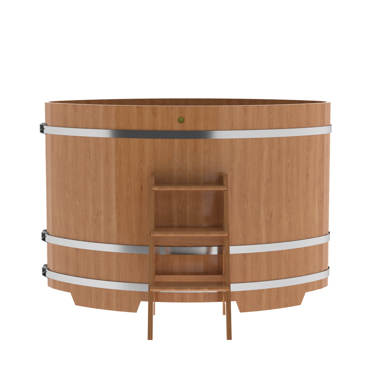 1321 Купель овальная из дуба 1,08х1,75х1,2 натуральная Alyarus  - Вид №3