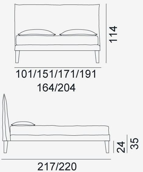 Gervasoni Кровать с мягким изголовьем Up sun-id-1453813 - Вид №4