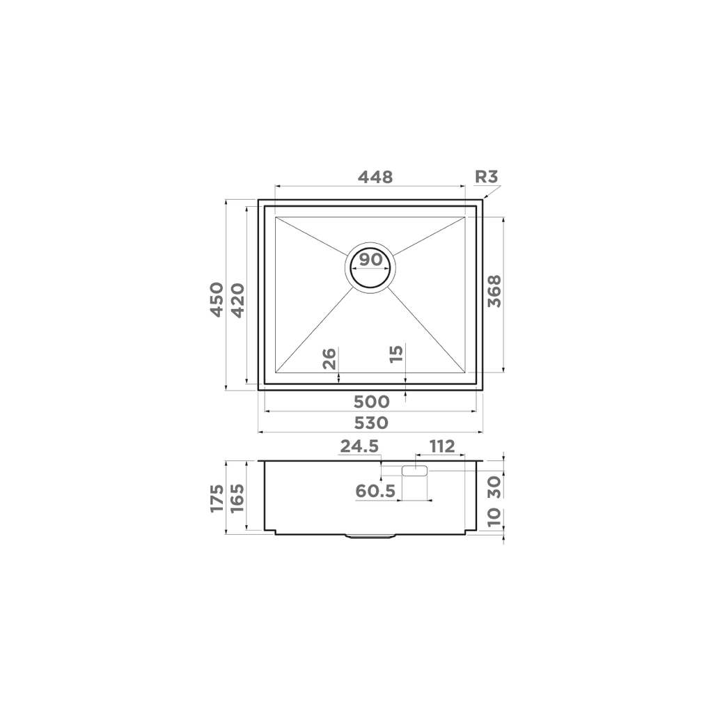 Кухонная мойка Kasen 53-26 INT LG OMOIKIRI 4993790 - Вид №5
