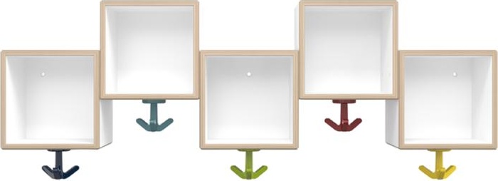 M20.03.006 Модуль удлинительного ряда асимметричный, 5 мест с эластичными тройными крючками HEWI Kids