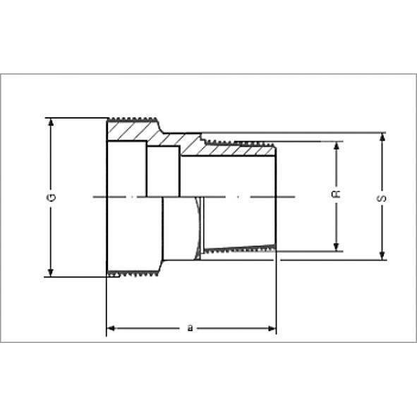 14376G1234 SANHA 4376G резьб.соед. с плоск.упл., переход на НР, бронза 1/2x3/4 мм  - Вид №1