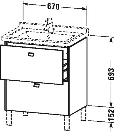 BR442104343 Brioso Тумбочка напольная Базальт матовый, декор Duravit - Вид №1