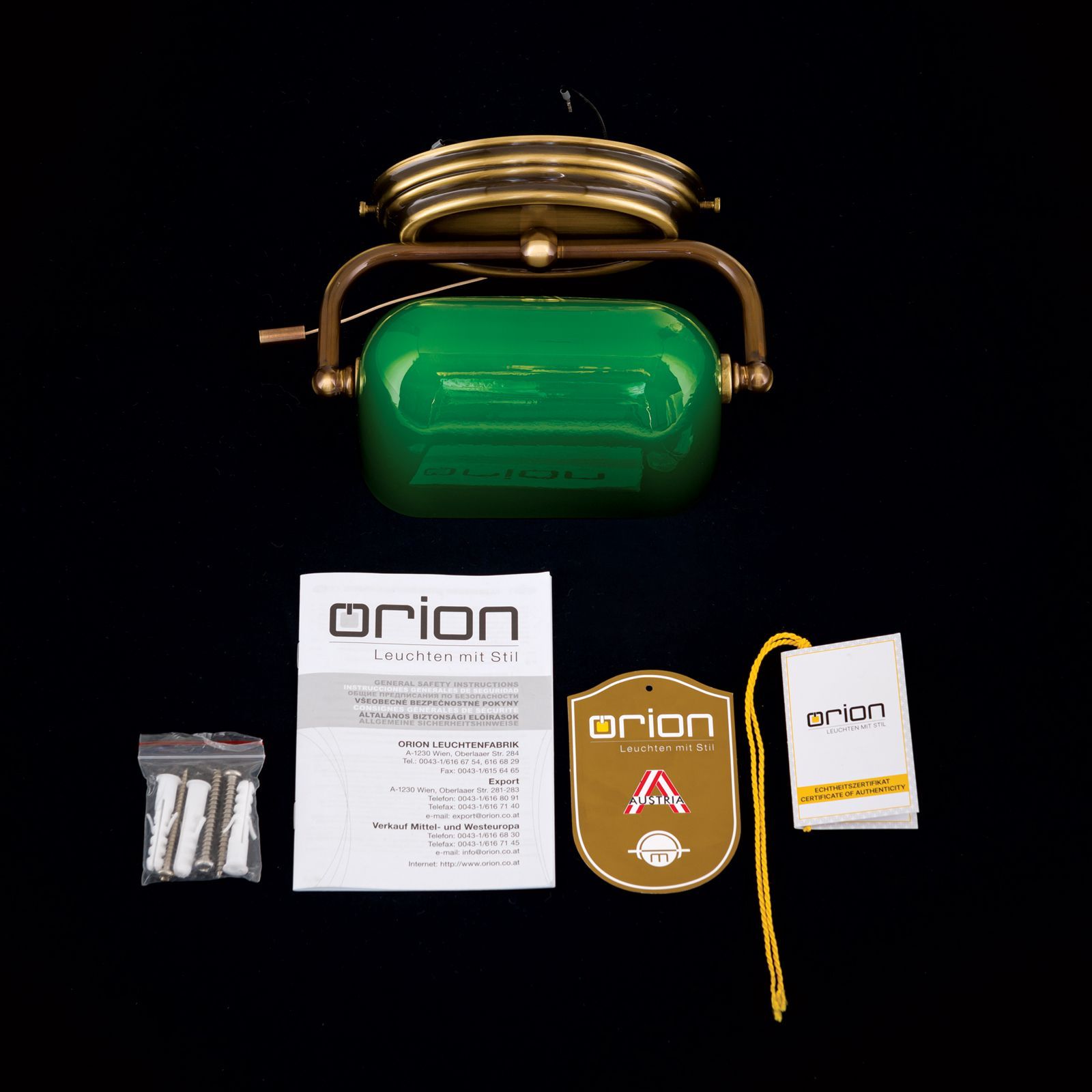 Регулируемая лампа для чтения из латуни и стекла Orion Harvard ARCH-00125513 - Вид №13