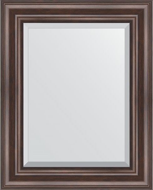 BY 1356 Зеркало с фацетом в багетной раме - палисандр 62 mm EVOFORM Exclusive