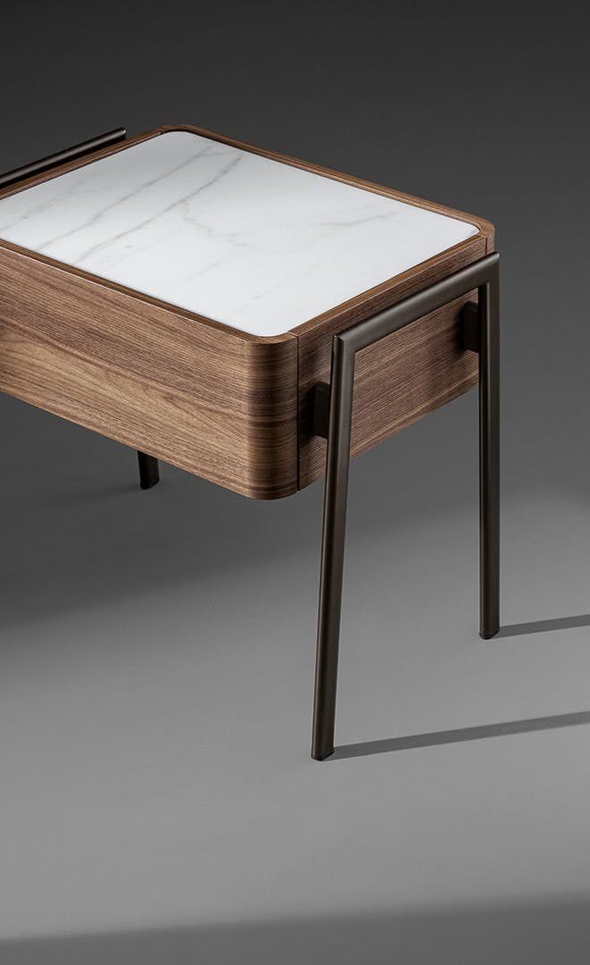 Прямоугольная тумбочка из дерева и мрамора BONALDO PARTOUT ARCH-00005180 - Вид №3