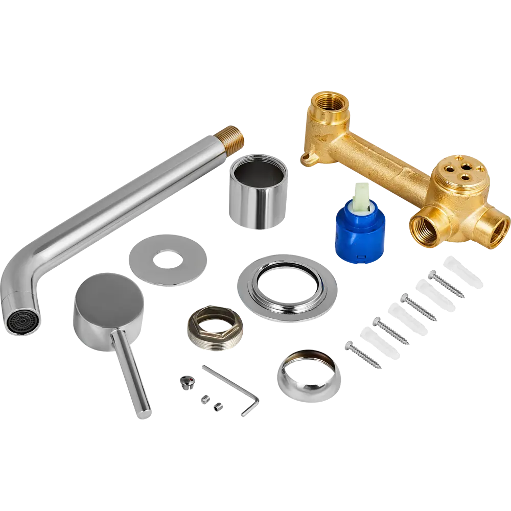 Смеситель Vidage для раковины со скрытым монтажом и хромированным покрытием 89350175 VAL11900 STLM-0978135 - Вид №4