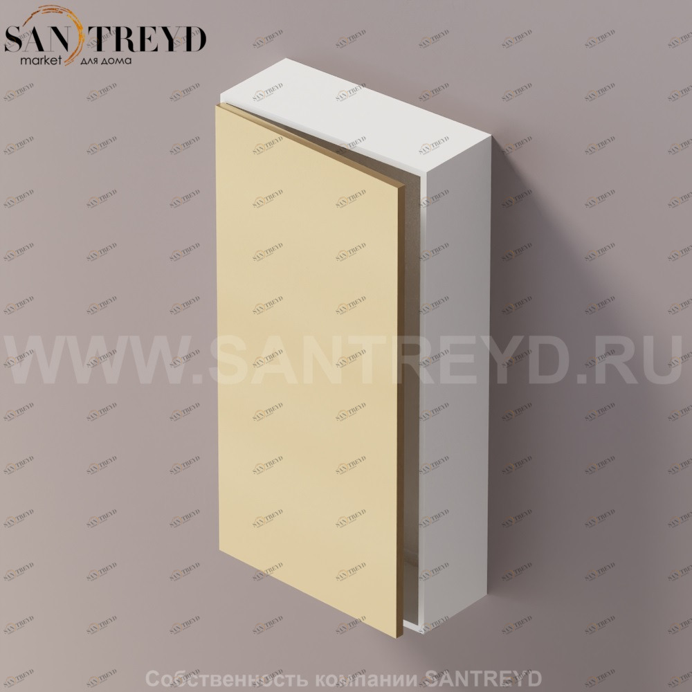 LIFT Модульный шкаф 80 см с левой дверью на доводчиках. Модули могут располагаться горизонтально и вертикально. Отделка: белая краска и бронза. AMOB052NRLZSX Agape