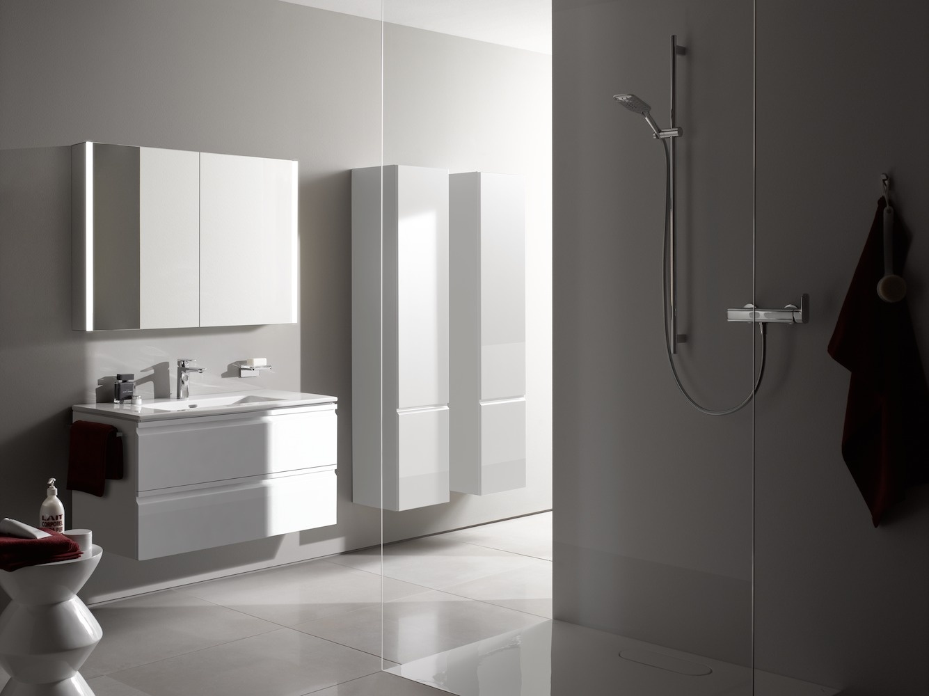 H4029501102631 Шкафчик высокий, 4 полочки стеклянные, петли справа LAUFEN PRO - Вид №18