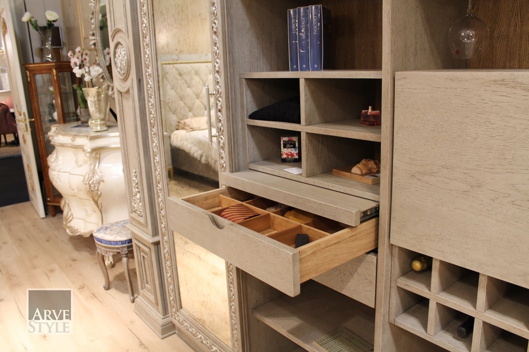 Деревянный настенный книжный шкаф с освещением Arvestyle Giulio ARCH-00117678 - Вид №17