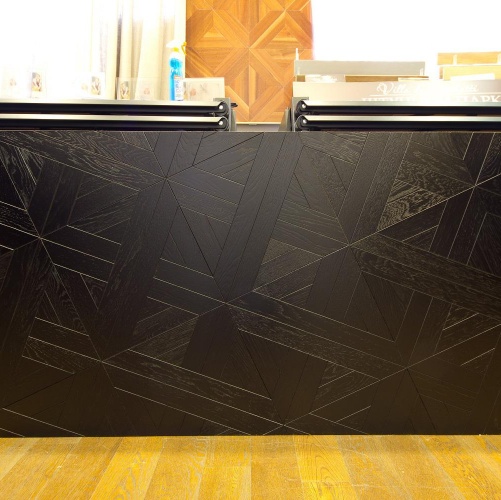 Модульный паркет Marco Ferutti Linea Linea Неро Черный Дуб с брашью (Текстурированная) 405х405 мм 2600600033 - Вид №8