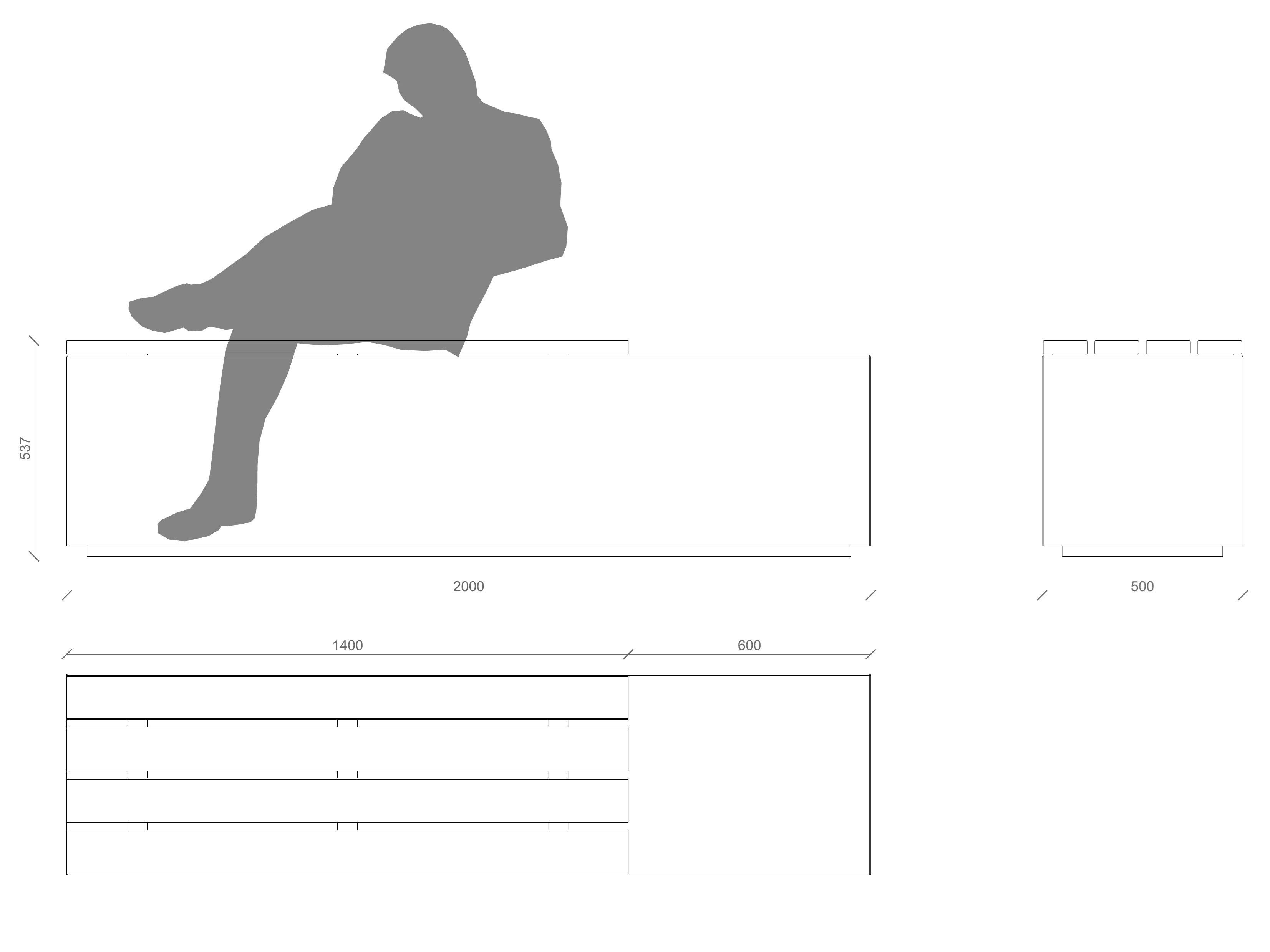 Бетонная скамья с планками WPC Lazzari Афина ARCH-00075834 - Вид №3