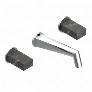 G3T-40GB Внешняя часть смесителя встраиваемого в стену для раковины на три отверстия с изливом ГОЛИАФ Thg-paris Montaigne marbre Leonardo Grey Хром