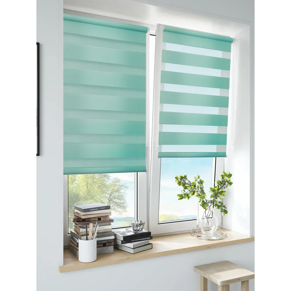 Штора рулонная день-ночь Inspire Peter 80x160 см бирюза Aqua 3 82691110 STLM-2039526 - Вид №12