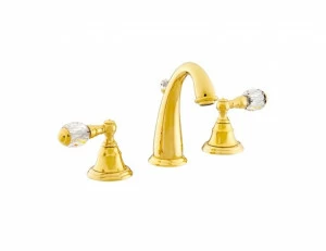 037601.000.62 Раковина с тремя отверстиями и кристаллами Swarovski Сатин никель