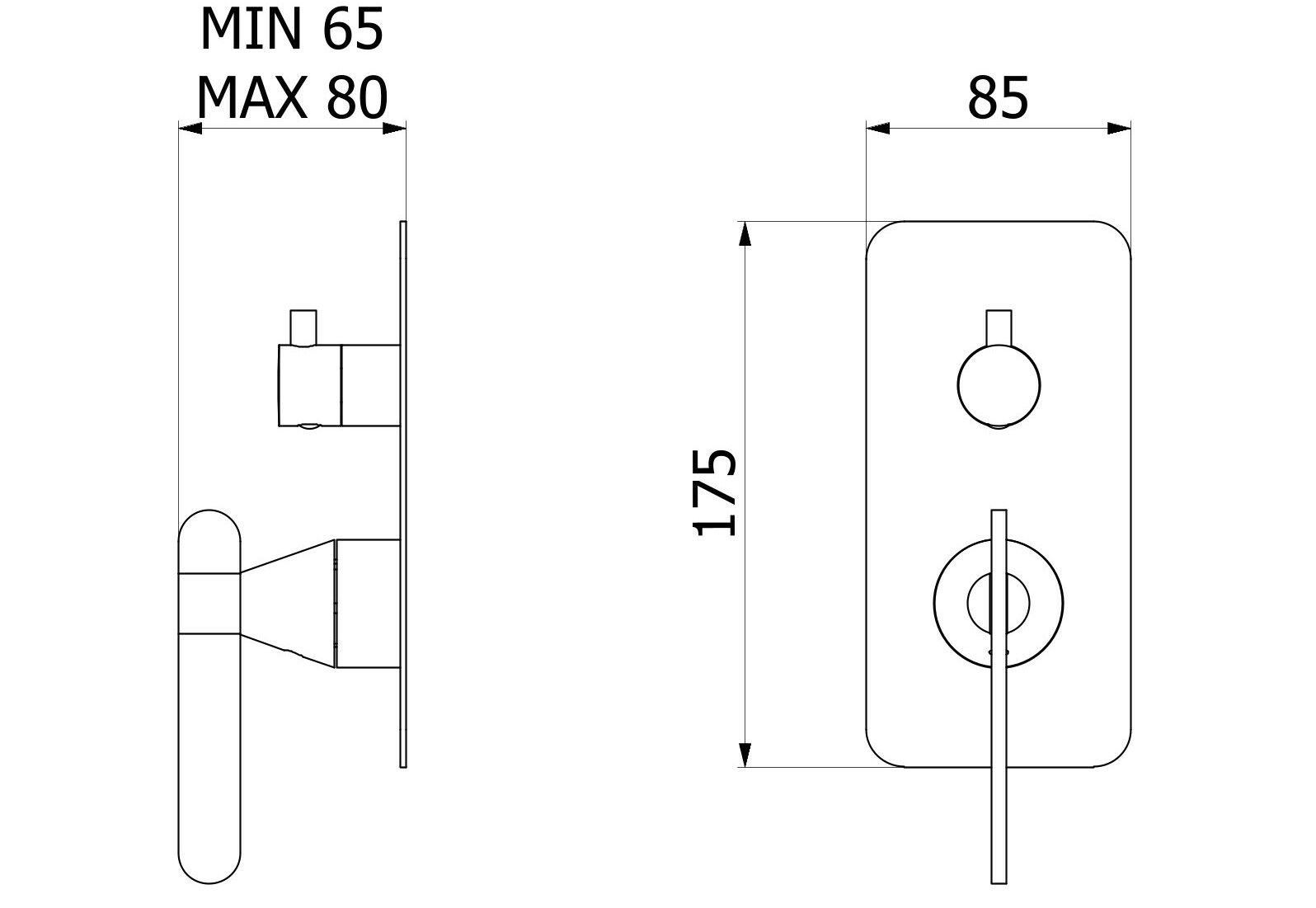Встраиваемый смеситель для душа с переключателем IB Soho ARCH-00138231 - Вид №6