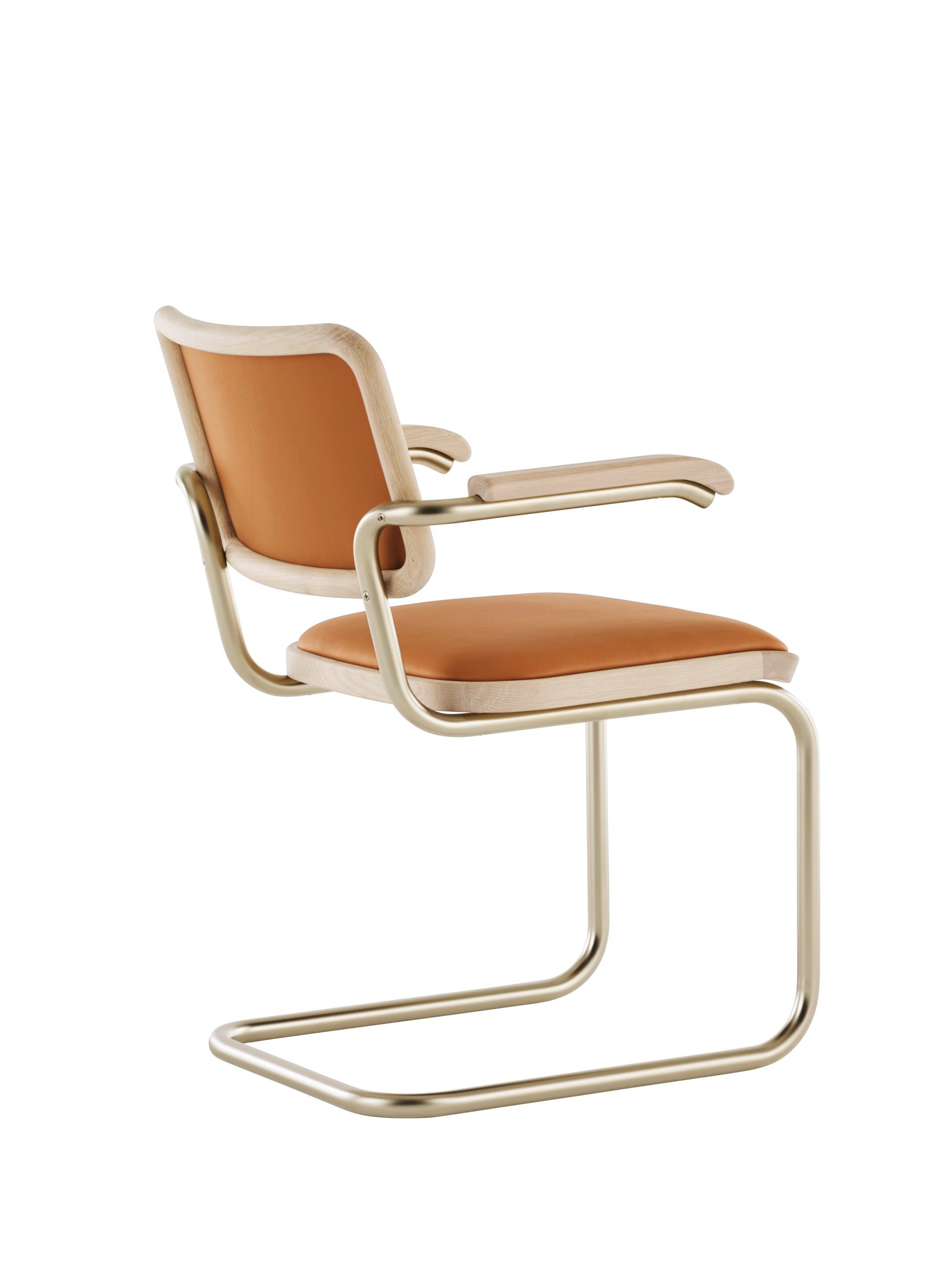Стальной и кожаный консольный стул THONET JS. THONET ARCH-00129296 - Вид №3