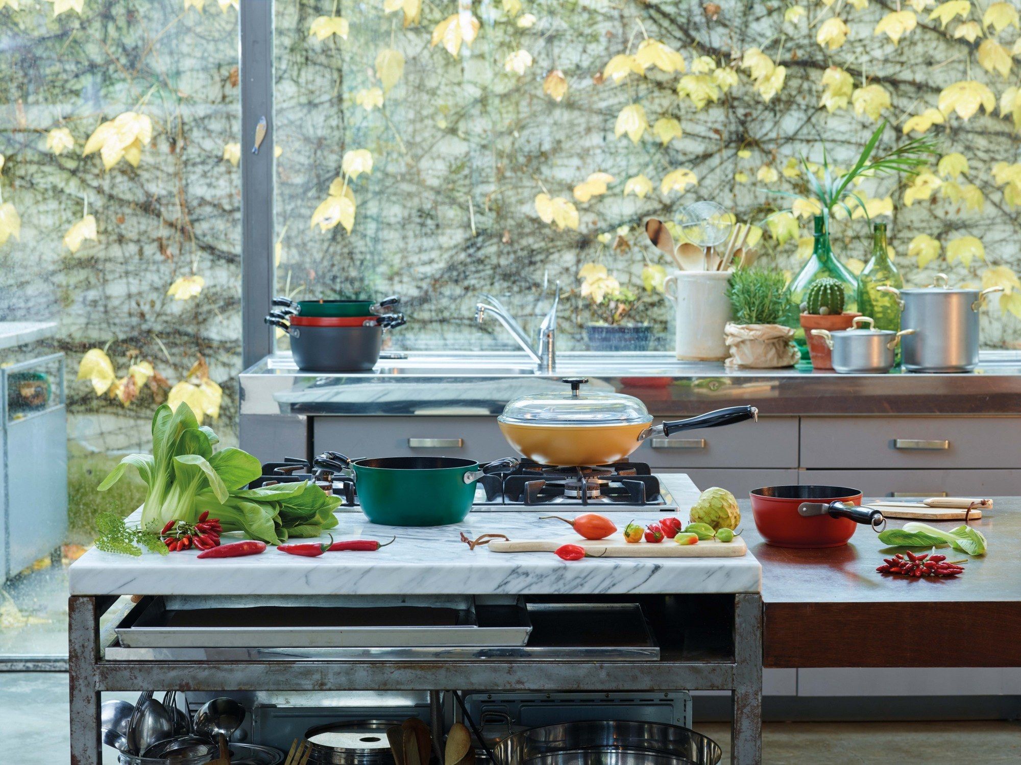 Алюминиевая низкая кастрюля с крышкой Sambonet 1965 Винтаж ARCH-00054456 - Вид №1