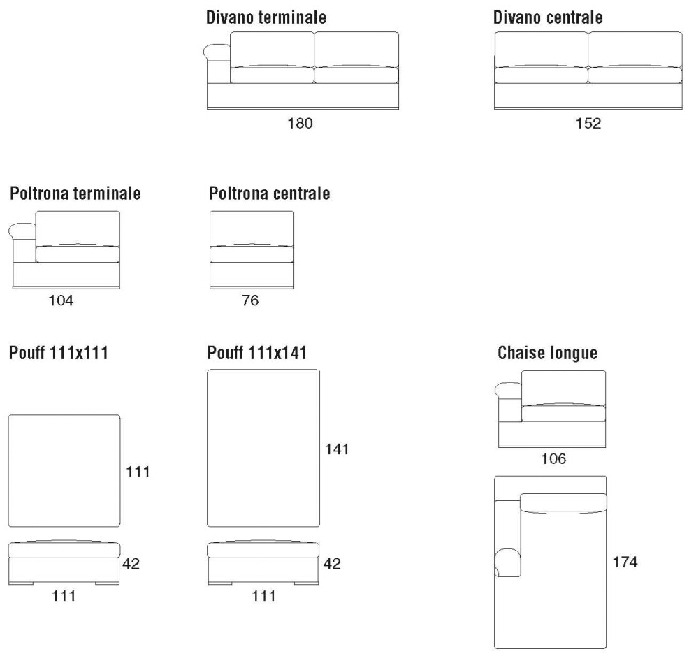 Former In Italia Модульный бархатный диван с шезлонгом Dandy sun-id-1421591 - Вид №1