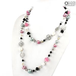 3808 ORIGINALMURANOGLASS Колье в два ряда Ирис - Коллекция Antica Murrina - муранское стекло OMG 144 см
